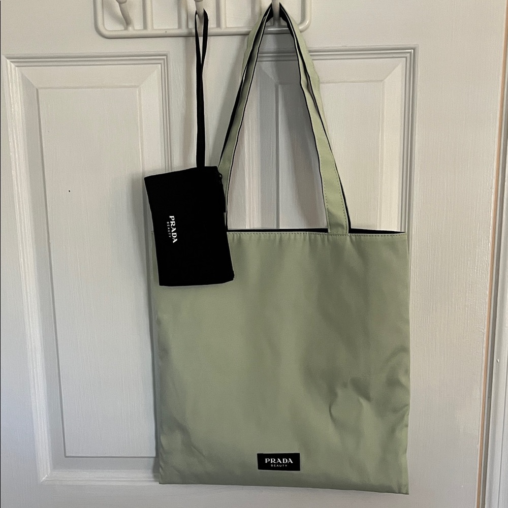 Prada Beauty tote and clutch